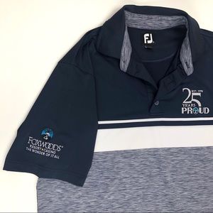 FootJoy navy grey white short sleeve golf polo